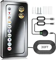 1900+ Miles Range TV Antenna, Digital TV Antenna Indoor for Smart TV and Old TVs, Portable HDTV Antenna Outdoor for Local Channels with Amplifier Signal Booster-Support 8K 4K 1080p-30ft Coax Cable