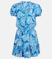 [Poupette St Barth] Poupette St Barth Bibi floral minidress AU 10 blue