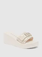 GUESS Women's Beige Dellean Platform Wedge Sandals Size: 9