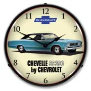 Retro Nostalgic 1967 Chevelle SS 396 LED Lighted Backlit Man Cave Wall Clock
