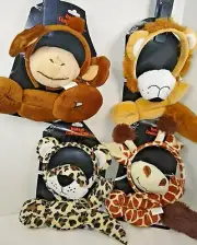 Animal 3 piece Plush costume Ears Tail Bow tie or nose New Leopard Giraffe Lion+
