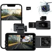 Dash Cam，3 Channel Dash Cam Front and Rear Inside, 1080P Full HD Dash Camera ...