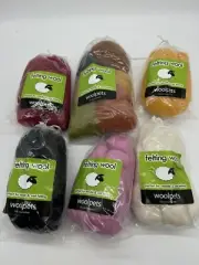 Lot of WoolPets Roving Color Samplers Spinning Wool Felting Wool 7oz+ New