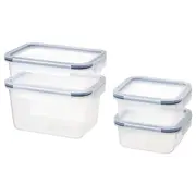 IKEA 365+ food container with lid, set of 4, plastic