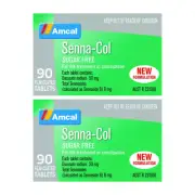 2x Amcal Senna Col Sugar Free Laxative 90 Tablets