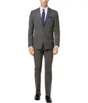 Ben Sherman Mens Comfort Formal Tuxedo, Grey, 38 Regular / 32W x UnfinishedL