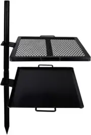 GameMaker Open Fire Camping Grill & Skillet Combo – Portable Outdoor Campfire...