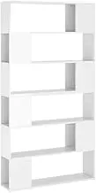 Bookcase Room Divider - Engineered Wood Book Cabinet High Gloss White (100x24x188 cm) for Living Room & Office, Space-Saving Standing Shelf for Small Spaces