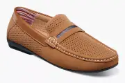 Stacy Adams Men's Corby Tan Moc Toe Saddle Slip-On Loafers - 25513-240 Stock