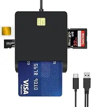 (2024 New, Multi-functional, 1 Device) Card Reader, Supports My Number Cards, IC Card Reader, SD Card Reader, USB, Contact Type, IC Card Reader, No Installation Required, Multi Card Reader, IC Card