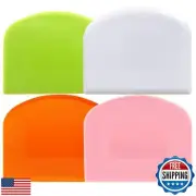 CEWIFO Dough Scraper Bench Scraper for Baking, 4 PCs BPA Free PE Plastic Flex