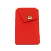 4 Pcs New Adhesive Silicone Phone Wallet with Snap Pocket Smart Phone Back Stick-on Credit Card Holder with Stand for Smart Phone