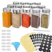 14 Pcs 4oz Glass Spice Jar Bottles with Lids and Spice Labels for Kitchen