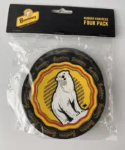 Bundaberg Rum Rubber Drink Coasters Four Pack Sealed In Pack Brand New