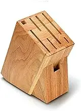 Knife Block Rubber Wood Knife Block, Knife Block Holder for Kitchen Knives and Organizer, Scissor Stand, Multifunctional Tool Storage Rack with Pencil Sharpener