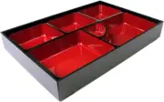 5 Set Bento Box 6 Compartments Tray and Plate 14x10.5 inch 1593x5