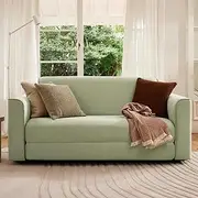 Koala OG Sofa Bed 3 Seater Queen, Convertible Sleeper Couch Pull-Out Bed with Wide Armrests and Compact Base Design for Living Room, Spare Room, Guest Room, Bush Scrub