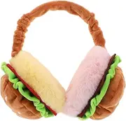 [FRCOLOR] Cute Hamburger Ear Warmers for Foldable Thermal Fluffy Earmuffs with Quirky Hamburger Design for Outdoor Activities and Winter Sports