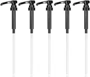 5 Pcs Black Coffee Syrup Pump 28/400 Dispenser,Coffee Syrup Pump Dispenser Fit Most 750ml Syrup Bottle,Coffee Syrup Pump,Syrup Bottle Reusable Pump Bottle Dispenser (Black)