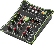 Labymos 5-Channel Compact o Mixer Sound Mixing Console 48V Phantom Power USB o Interface LED Display Built-in Reverb Effect BT Function for DJ Live Broadcast Karaoke