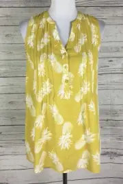 Market & Spruce Stitch Fix Split V-Neck Sleeveless Button Front Top Size S NWT