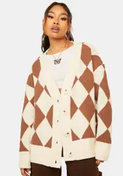 Check Mate Fuzzy Cardigan