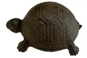 Mr Gecko Cast Iron Key Hider Turtle Large Garden Ornament Handcrafted Antique Rust