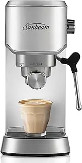 Sunbeam Compact Barista Espresso Machine | Small Manual Coffee Machine, 15-Bar Pump, Powerful Steam Wand, Café Style Features, Silver EMM2900SS