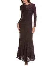 Taylor Stretch Velvet Burnout Gown