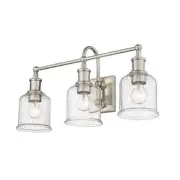 Z-Lite Bryant 24 in. 3-Light Brushed Nickel Vanity Light with Glass Shade