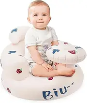Inflatable Baby Seat Breathable Inflatable Toddler Seat Lightweight Inflatable Baby Sofa Portable Blow Up Infant Chair Safe Infant Floor Seat Blow Up Baby Chair for Baby 3-24 Months (Style A)