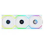 Lian Li Uni Fan 120mm SL Wireless ARGB 4-Pin PWM White Fan with 1.6in LCD Display and Controller - 3 Pack (12SLLCD1W3W)