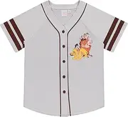 [Disney] Ladies Lion King Baseball Jersey - Hakuna Matata Lion King Simba Timon and Pumba Mesh Button Down Baseball Jersey