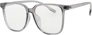 QYAJS Eyeglasses Frame Optical Glasses Frame Blue Light Glasses TR90 Eyeglasses Women Men, Grey, Medium