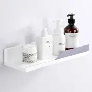 White Adhesive Floating Shelf for Bathroom Tile Wall Stick on Shower Shelf Rack