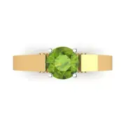 1.7 Round Natural Peridot Promise Designer Bridal Wedding Ring 14k2 tone Gold