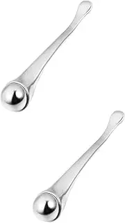 minkissy 2pcs Professional Metal Makeup Spatula Double Sided Eye Mask Spoon Reduce Under-eye Bags Smooth Wrinkles Enhance Skin Tone