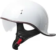 Vintage Motorbike Half Helmet Lightweight Open Helmet with Built-in Visor for Adult Men Women Street Racing Cruiser Motorcycle DOT/ECE Approved Half Shell Helmet