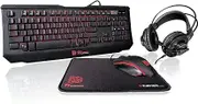 Thermaltake Tt Esports Knucker 4-in-1 3 Color Membrane Keyboard & 2400 DPI Avago 5050 Optical Gaming Mouse & Headset & Mouse Pad Combo Kit KB-GCK-PLBLUS-01