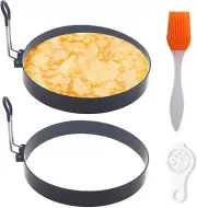 Pancake Ring for Griddle,2 Packs 6 Inch Egg Pancake Maker,Omelette Ring for Grid