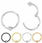 1 Pair 18G Stainless Steel Ball Closure Ring Gem Hinged Hoop Sleeper Earrings