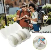 4PCS/Set Mini Travel Soap Pods Shower Gel Cosmetic Container Leak-proof w/Case