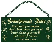 Grandparents Rules Garden Metal Sign Do What You Want Hang Inside Outside *New*