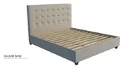 Bailey custom upholstered bed frame with choice of standard base