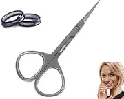 AFTREN Thick Nail Clippers Angled Tip Nail Scissors Toenail Scissors Podiatry Tools Cuticle Scissors Stainless Steel for Elderly Back Pain (Silver, 4 Inch)