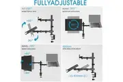 Dual Monitor Stand Laptop Tray Arm Desk Mounts Vesa Mount 8Kg Screens Black
