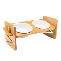 在飛比找momo購物網優惠-【KOBA】造型可調節寵物碗 貓碗 狗碗 實木質感 可調式W