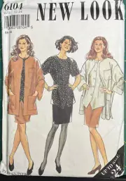 NEW LOOK 6104 - LADIES OVERSIZED JACKET - TOP & SKIRT PATTERN 12-24 UNCUT FF