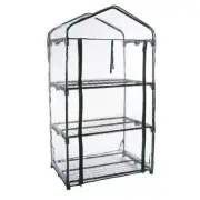 Pure Garden 50-176-3GH 3 Tier Mini Greenhouse with Cover, 27.5 x 19 x 50, Black