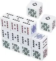 TOBBOMEY 16mm White Poker Dice Set 16pcs Dice Party Acrylic Game Dice Dice Props Portable Dice Pack